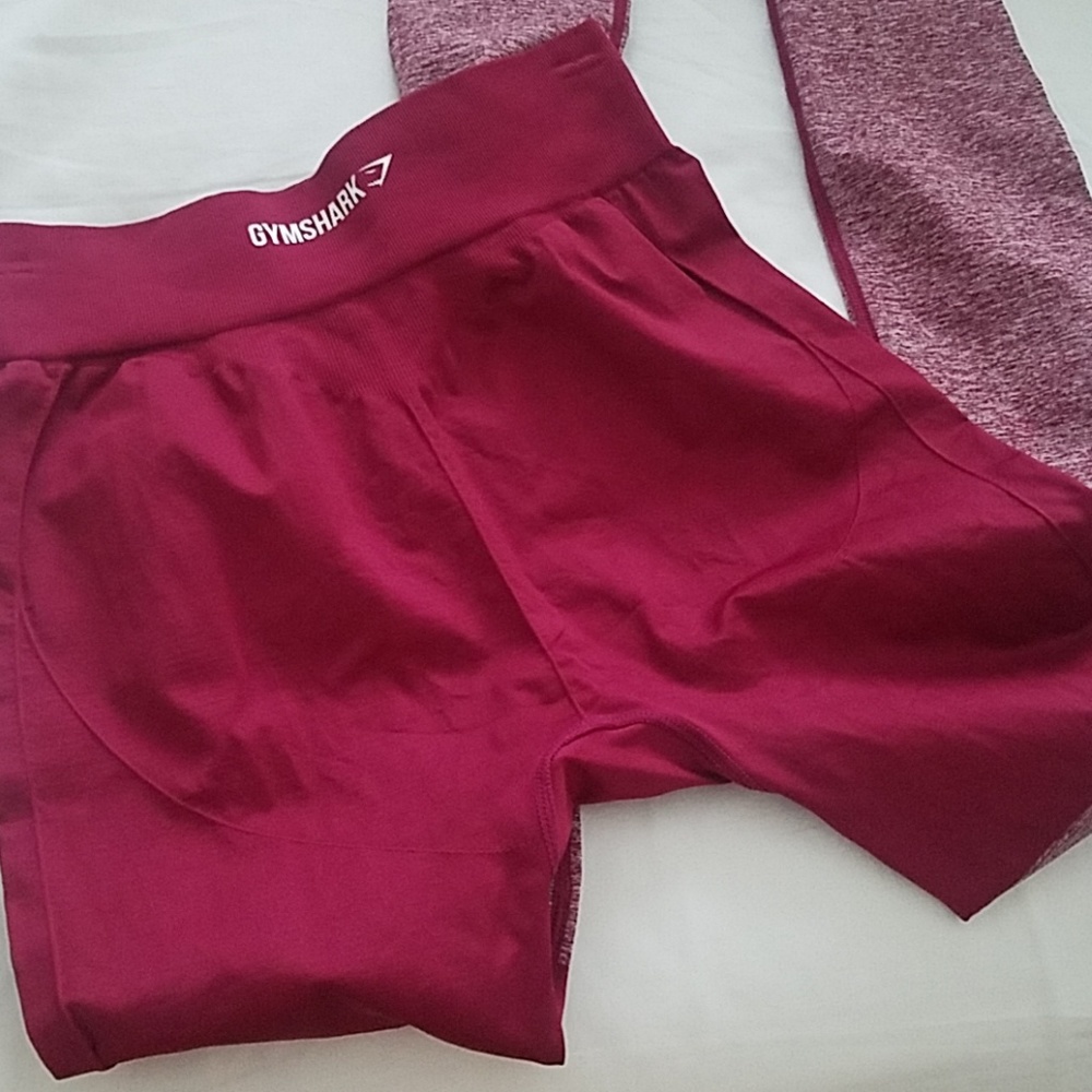Gymshark two tone beet marl leggings